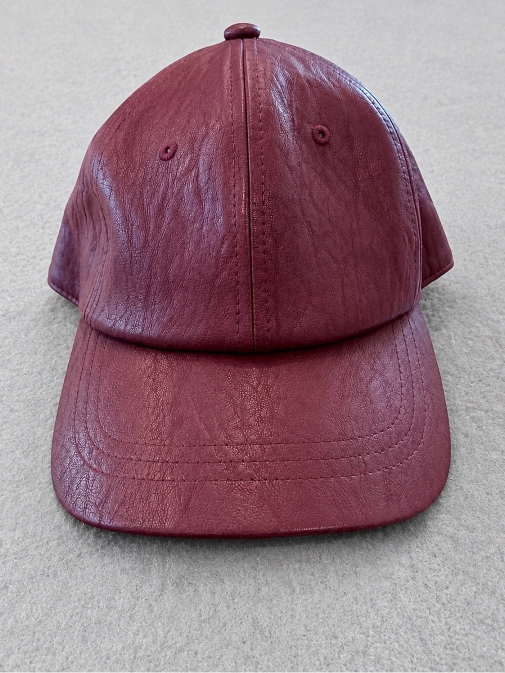 a new day Faux Leather Baseball Cap in Wine